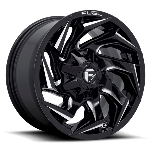 Fuel Off-Road Reaction Wheel | 6x135/6x5.5 (6x135/6x139.7) Bolt Pattern - Gloss Black Milled / 17x9 / +1mm (5.04" BS)