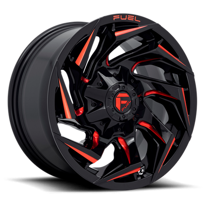 Fuel Off-Road Reaction Wheel | 17x9 | +1mm | 5x4.5/5x5 (5x114.3/5x127) Bolt Pattern - Gloss Black Milled w/ Red Tint