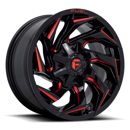 Fuel Off-Road Reaction Wheel | 18x9 | -12mm | 8x170 Bolt Pattern - Gloss Black Milled w/ Red Tint