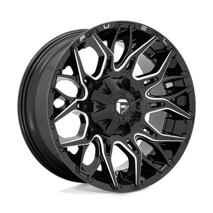 Fuel Off-Road Twitch Wheel | 20x10 | -18mm | 5x4.5/5x5 (5x114.3/5x127) Bolt Pattern - Glossy Black Milled