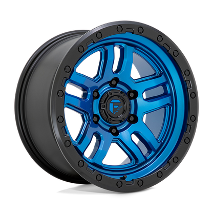 Fuel Off-Road Ammo Wheel | 5x5 (5x127) Bolt Pattern - Blue w/ Black Lip / 17x9 / -12mm (4.53" BS)
