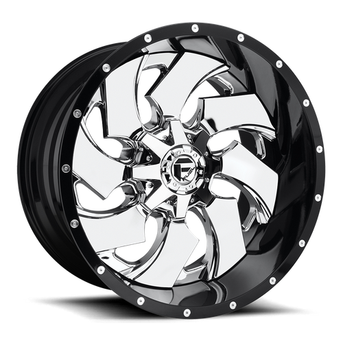 Fuel Off-Road D240 Cleaver Wheel | 8x170 Bolt Pattern - Chrome Plated Gloss Black Lip / 20x10 / -19mm (4.75" BS)