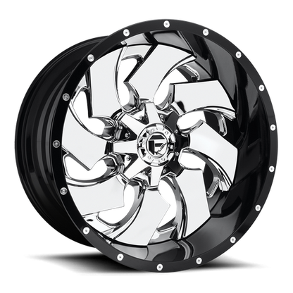 Fuel Off-Road D240 Cleaver Wheel | 8x170 Bolt Pattern - Chrome Plated Gloss Black Lip / 20x10 / -19mm (4.75" BS)