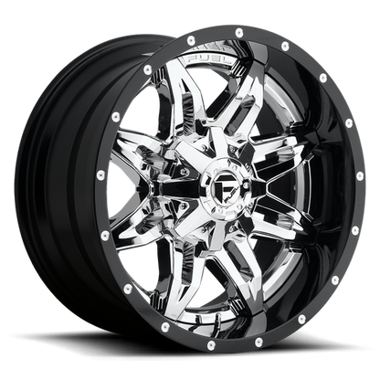 Fuel Off-Road D266 Lethal Wheel | 8x170 Bolt Pattern - Chrome Plated Gloss Black Lip / 20x10 / -19mm (4.75" BS)
