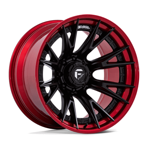 Fuel Off-Road FC402 Catalyst Wheel | 8x6.5 (8x165.1) Bolt Pattern - Matte Black w/ Candy Red Lip / 24x12 / -44mm (4.77" BS)