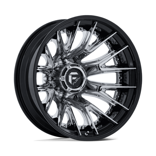 Fuel Off-Road Catalyst Dually Wheel | 20x8.25 | -202mm | 8x200 Bolt Pattern - Chrome w/ Gloss Black Lip