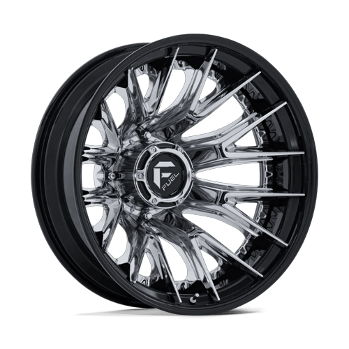 Fuel Off-Road Catalyst Dually Wheel | 22x8.25 | -202mm | 8x200 Bolt Pattern - Chrome w/ Gloss Black Lip