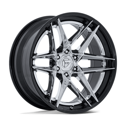 Fuel Off-Road FC408 Flight Wheel | 20x9 | +1mm | 6x5.5 (6x139.7) Bolt Pattern - Chrome w/ Gloss Black Lip
