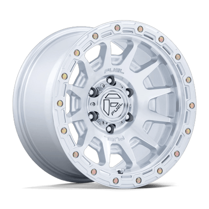 Fuel Off-Road FC884 Fortress Wheel | 5x5 (5x127) Bolt Pattern - Gloss Silver w/ Machined Face / 17x8.5 / +25mm (5.73" BS)