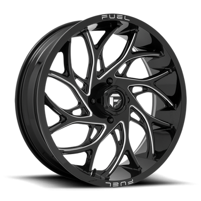 Fuel Off-Road Runner UTV Wheel | 22x7 | +13mm | 4x156 Bolt Pattern - Gloss Black Milled
