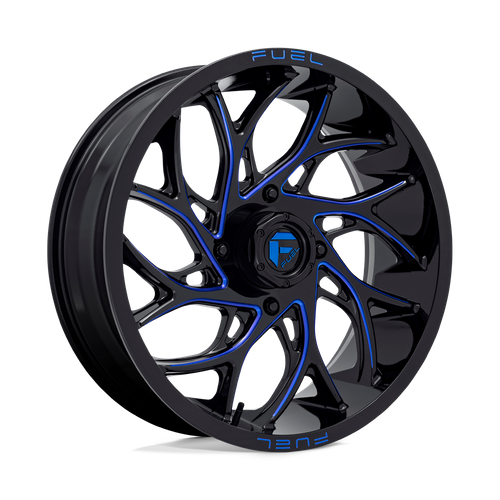Fuel Off-Road Runner UTV Wheel | 4x137 Bolt Pattern - Gloss Black Milled Candy Blue / 18x7 / +13mm (4.51" BS)