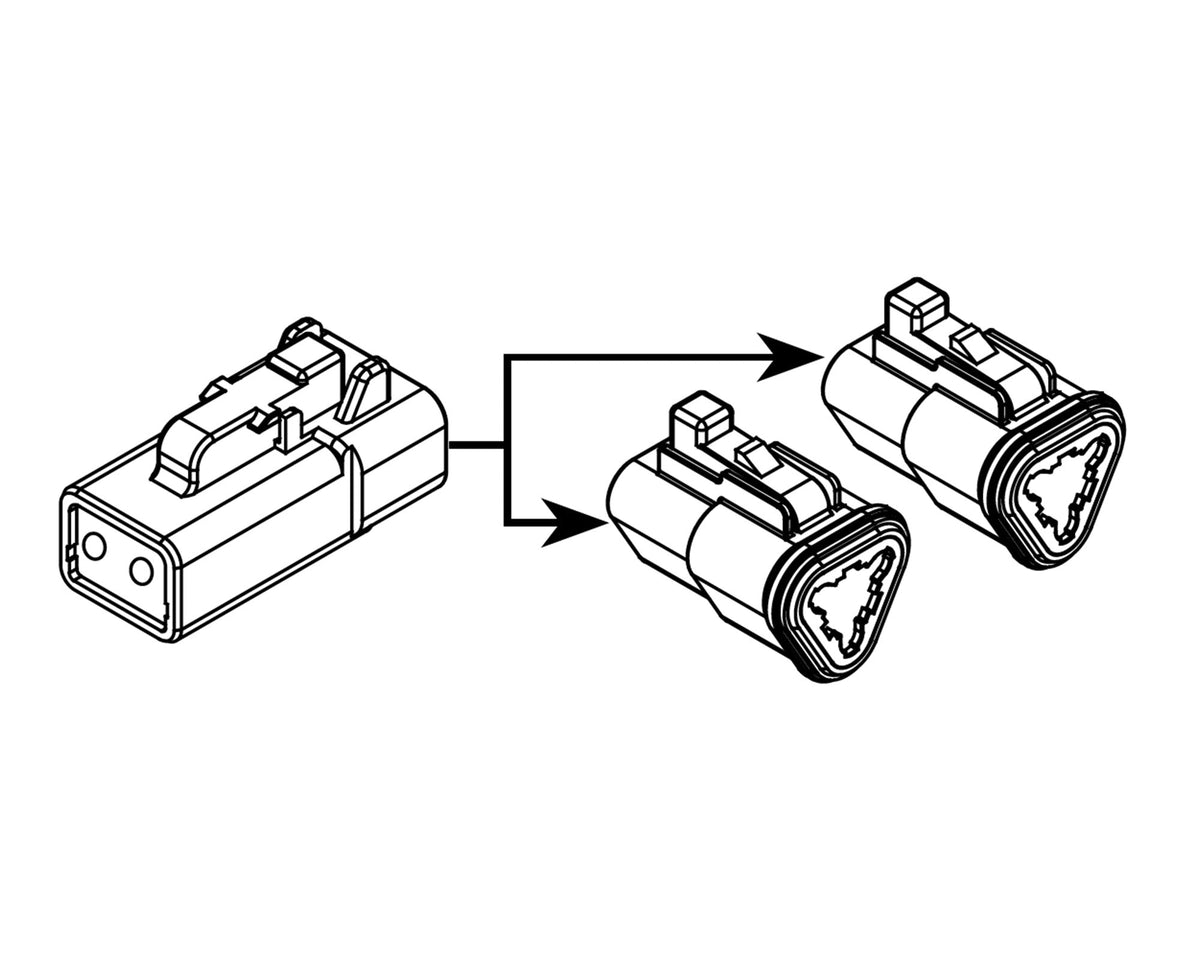 Single 2-Pin to Dual 3-Pin Adapter Harness
