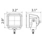 3.2" LED Cube Light (Flood Beam, Clear)