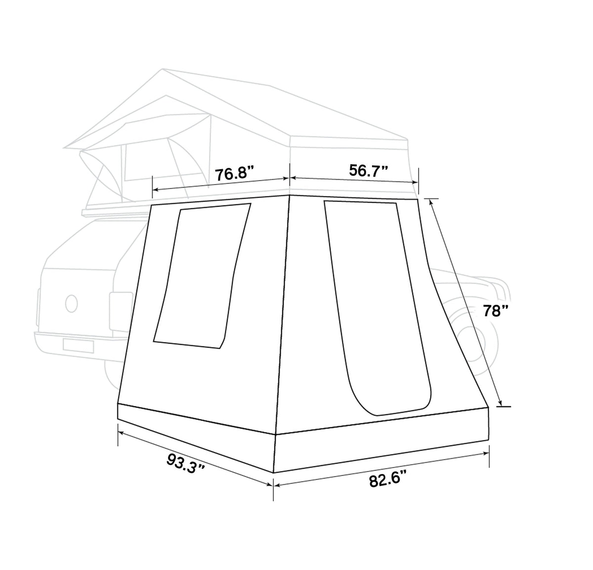 Annex Room for Cross 1200 Rooftop Tent