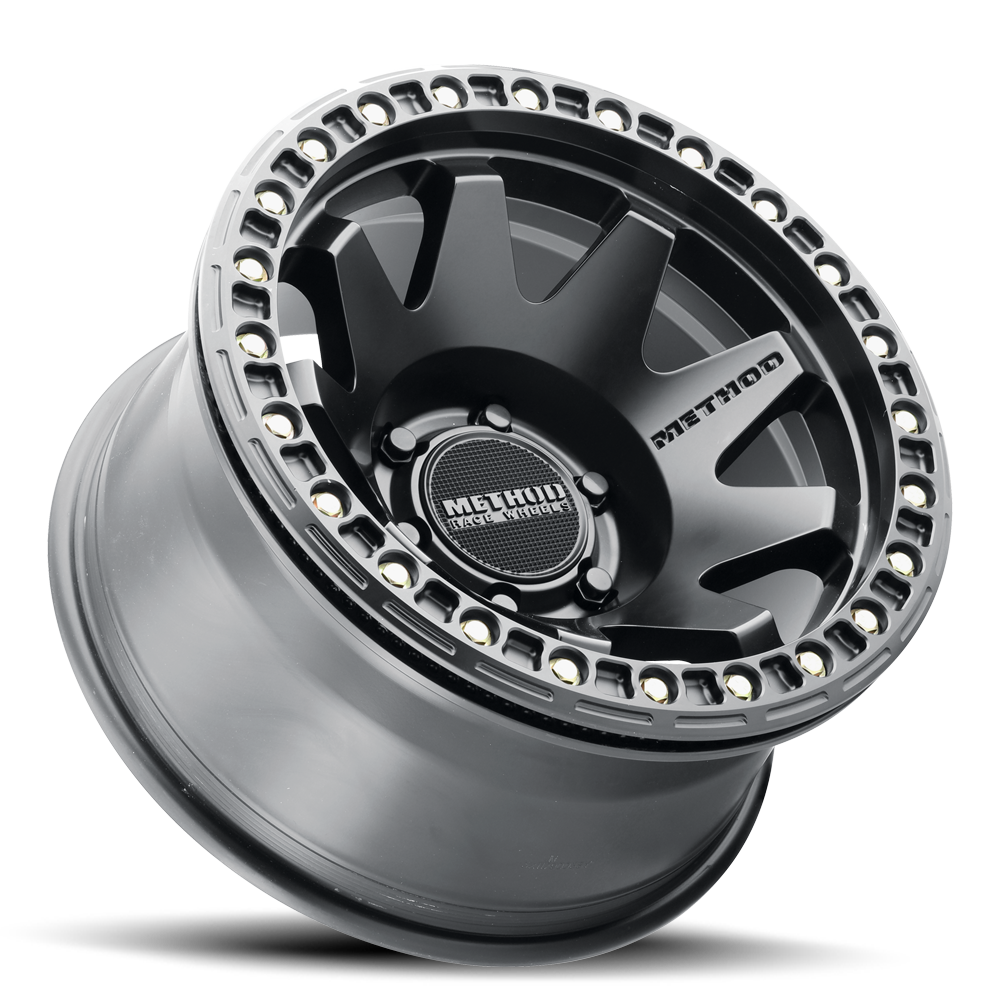 Method Race Wheels MR108, 17x9, -44mm Offset, 6x5.5, 106.25mm Centerbore, Matte Black, w/ BH-H24125-38 - Trucks R Us