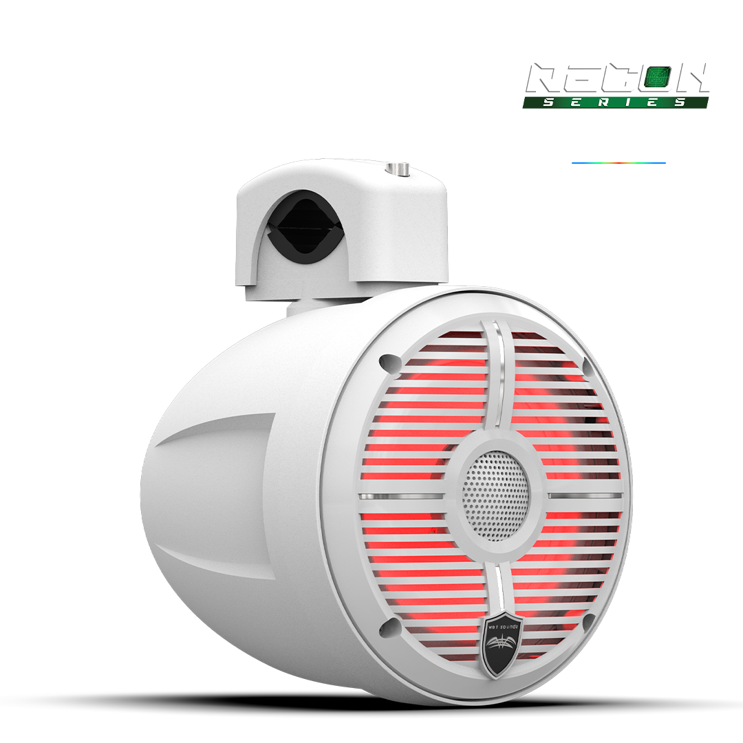 RECON 6 POD-W | 6.5-inch Coaxial Tower Speakers w/ XW-White RGB Grilles