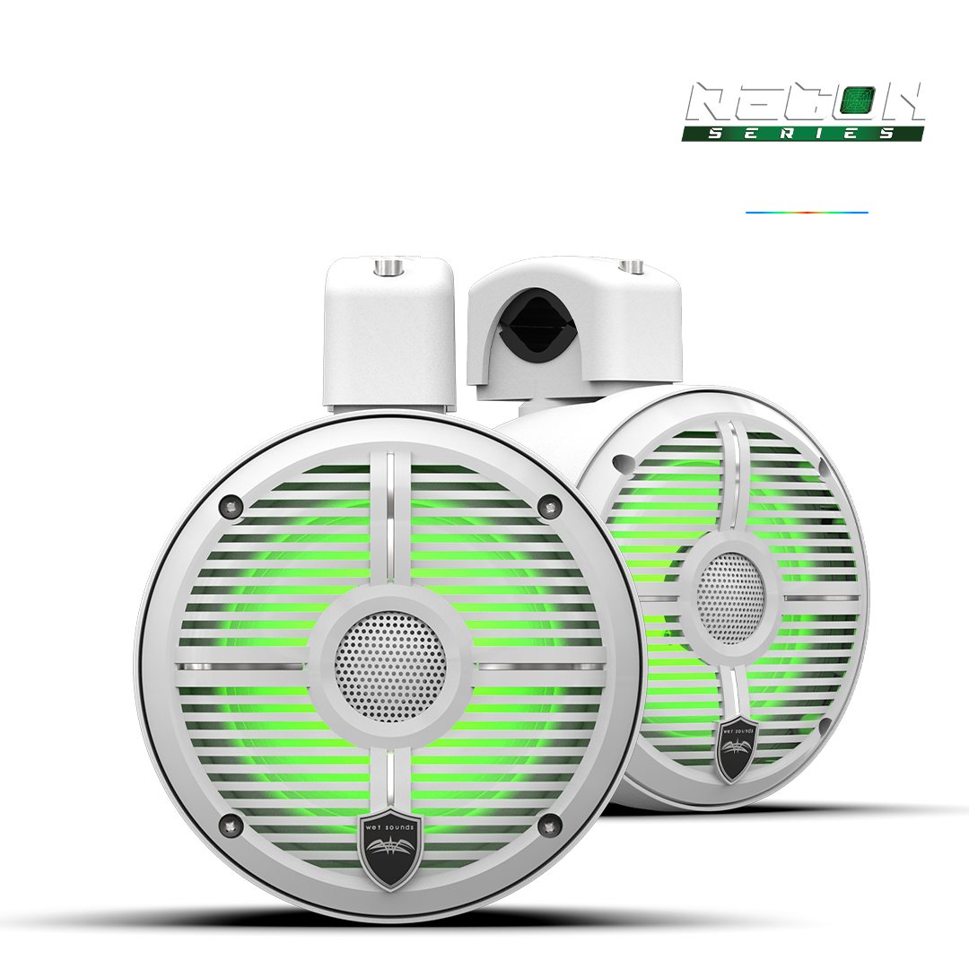 RECON 6 POD-W | 6.5-inch Coaxial Tower Speakers w/ XW-White RGB Grilles