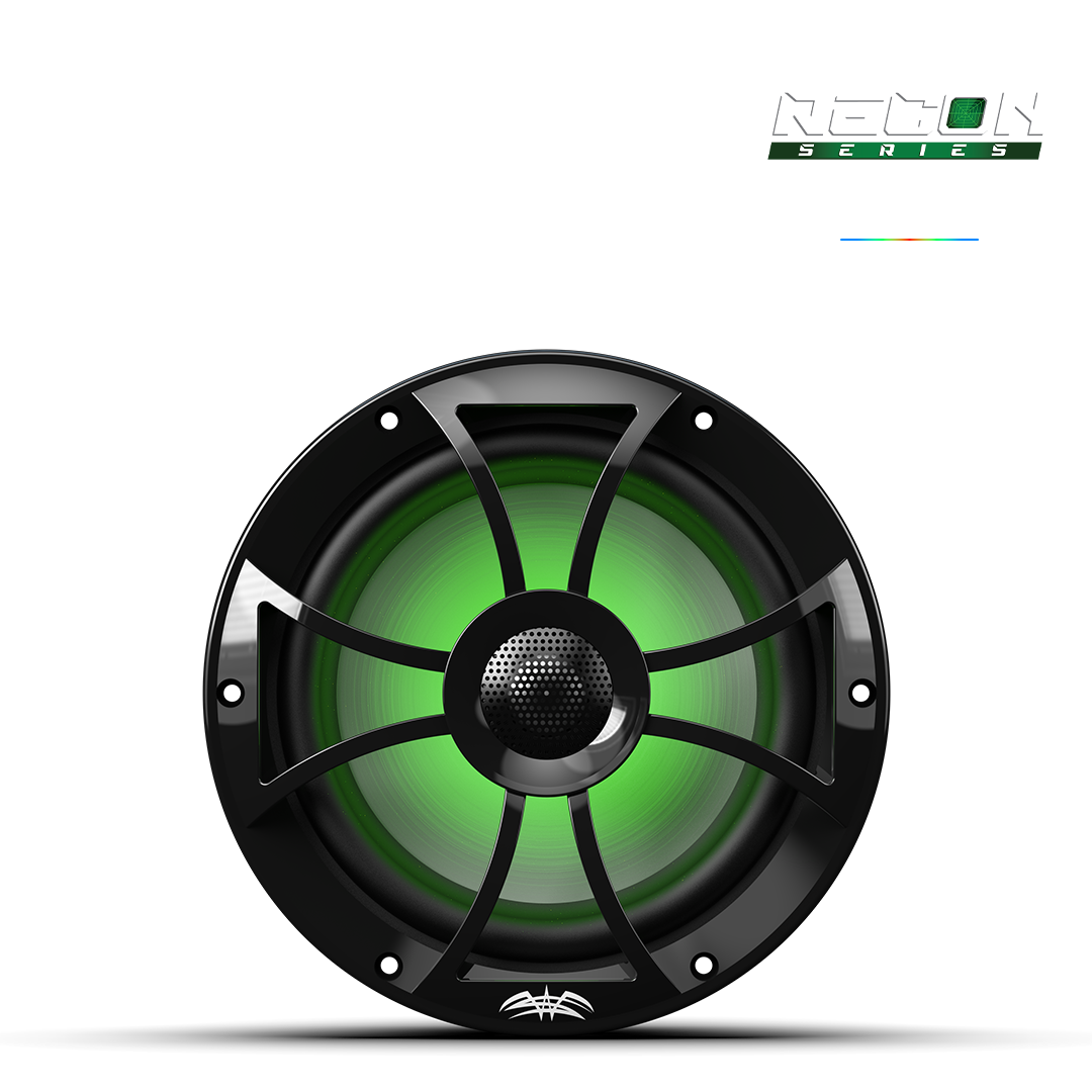 RECON 8-BG RGB | 8-inch High-Output Component Style Coaxial Speakers w/ XS-Black RGB Grilles