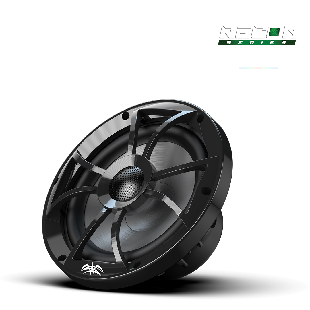RECON 8-BG RGB | 8-inch High-Output Component Style Coaxial Speakers w/ XS-Black RGB Grilles