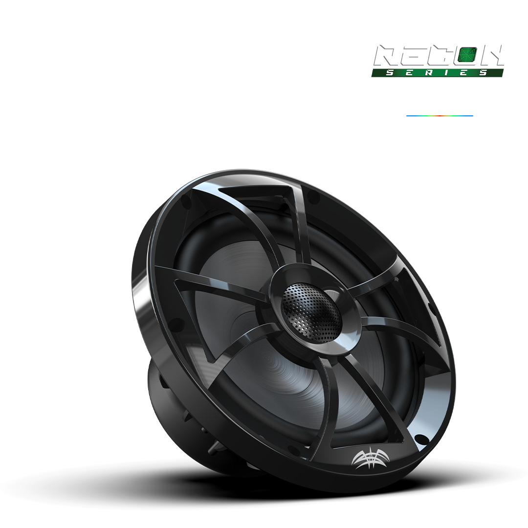 RECON 8-BG RGB | 8-inch High-Output Component Style Coaxial Speakers w/ XS-Black RGB Grilles