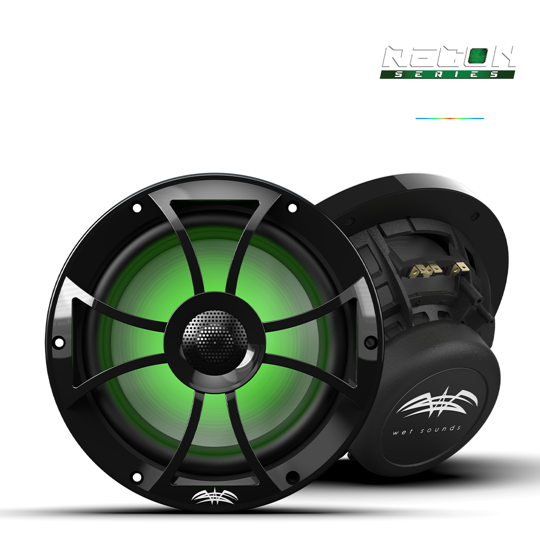 RECON 8-BG RGB | 8-inch High-Output Component Style Coaxial Speakers w/ XS-Black RGB Grilles