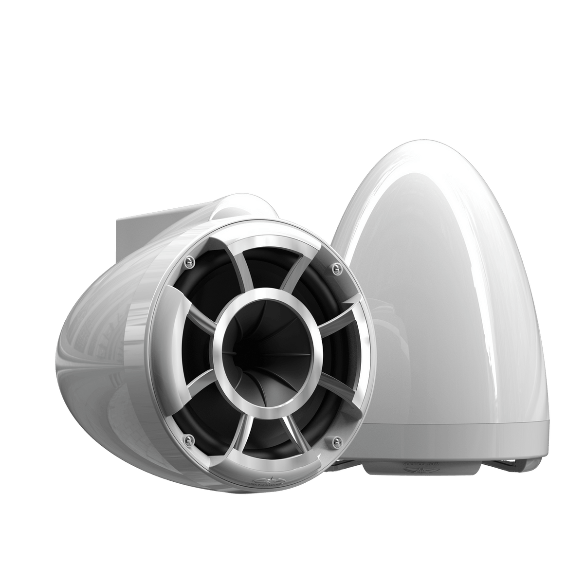 REV 8 W V2 | Gloss White Revolution Series 8-inch Tower Speakers