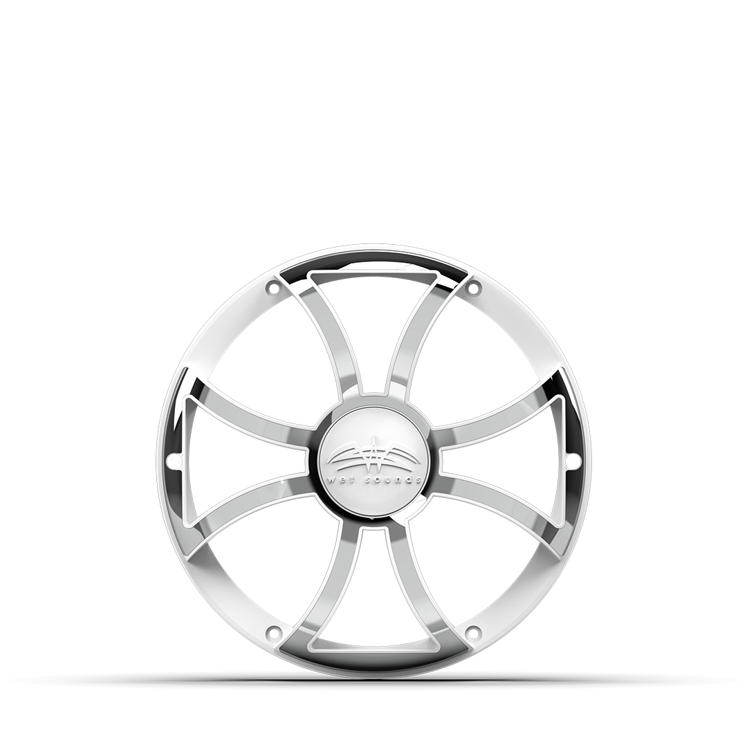 REVO 10 XS-W-SS GRILLE V3 | REVO 10-inch White XS Stainless Steel Subwoofer Grille