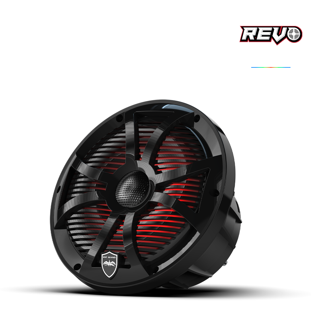 REVO 8 SW-B V3 | REVO 8-inch Black Coaxial Speakers with SW Black RGB Grilles