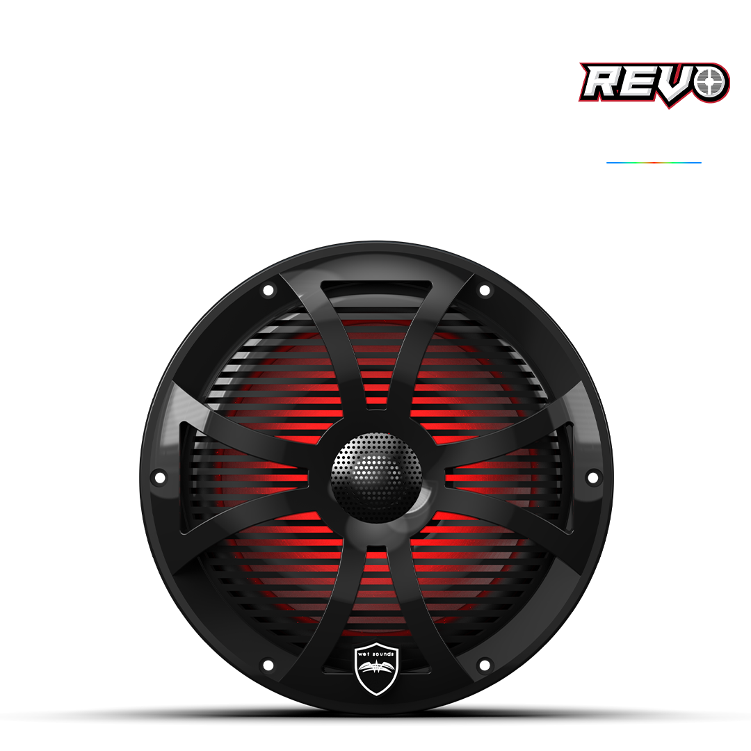 REVO 8 SW-B V3 | REVO 8-inch Black Coaxial Speakers with SW Black RGB Grilles