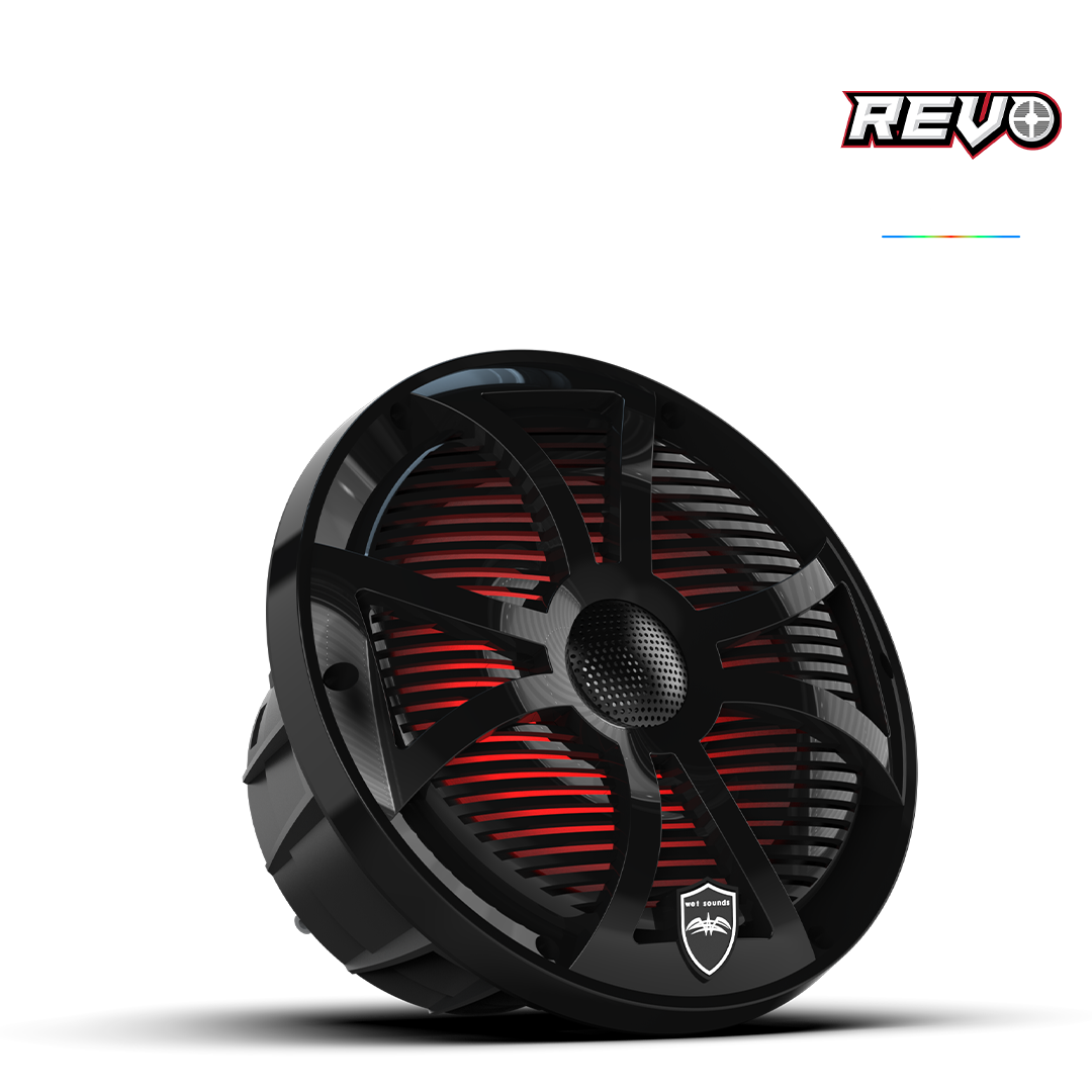 REVO 8 SW-B V3 | REVO 8-inch Black Coaxial Speakers with SW Black RGB Grilles