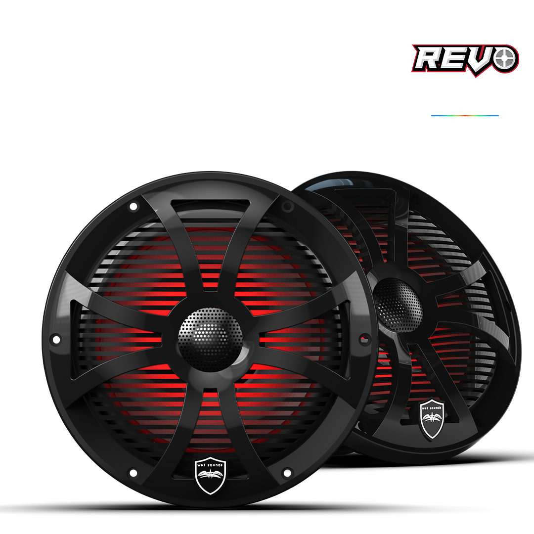 REVO 8 SW-B V3 | REVO 8-inch Black Coaxial Speakers with SW Black RGB Grilles