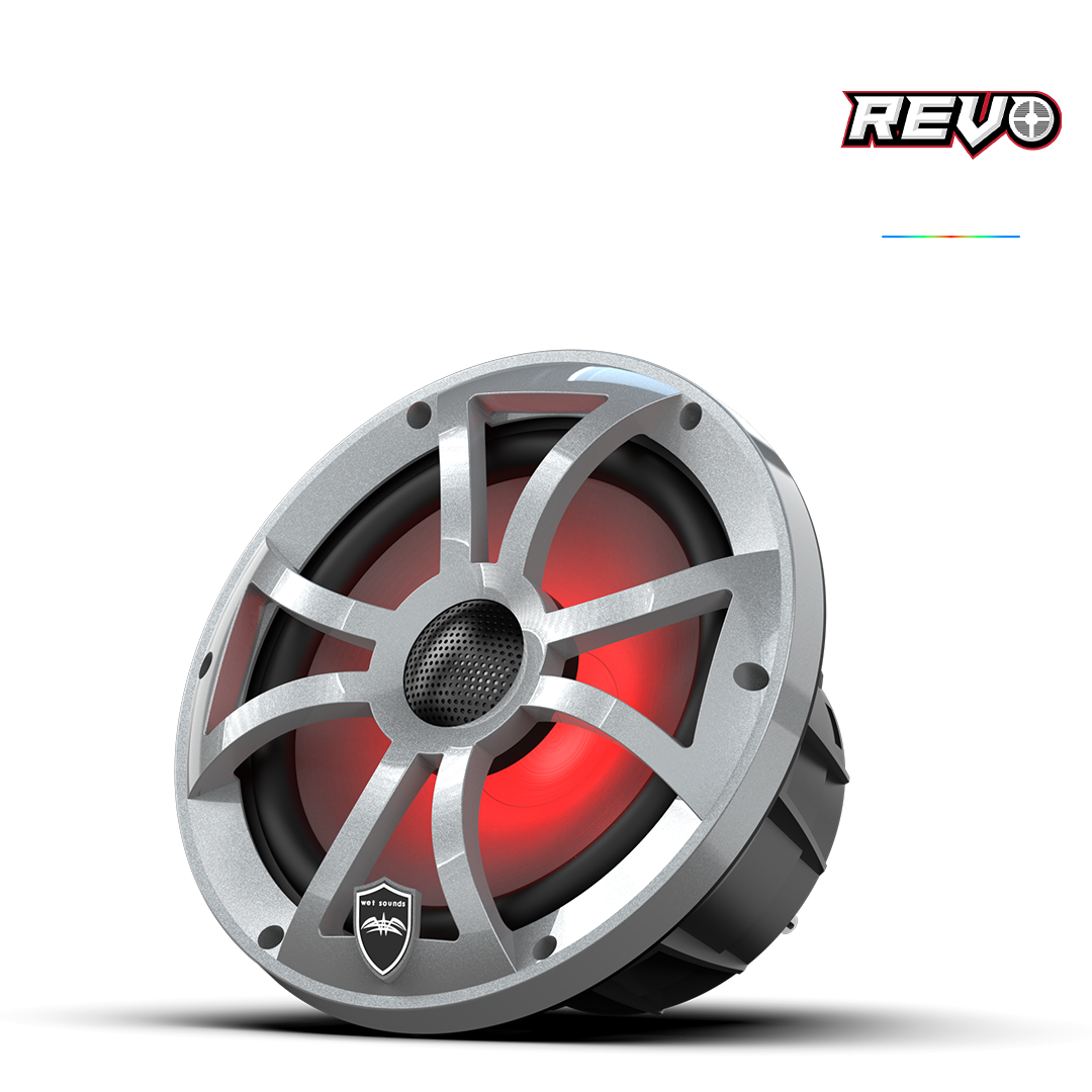 REVO 8-XSS | REVO 8-inch Silver Coaxial Speakers with XS Silver RGB Grilles