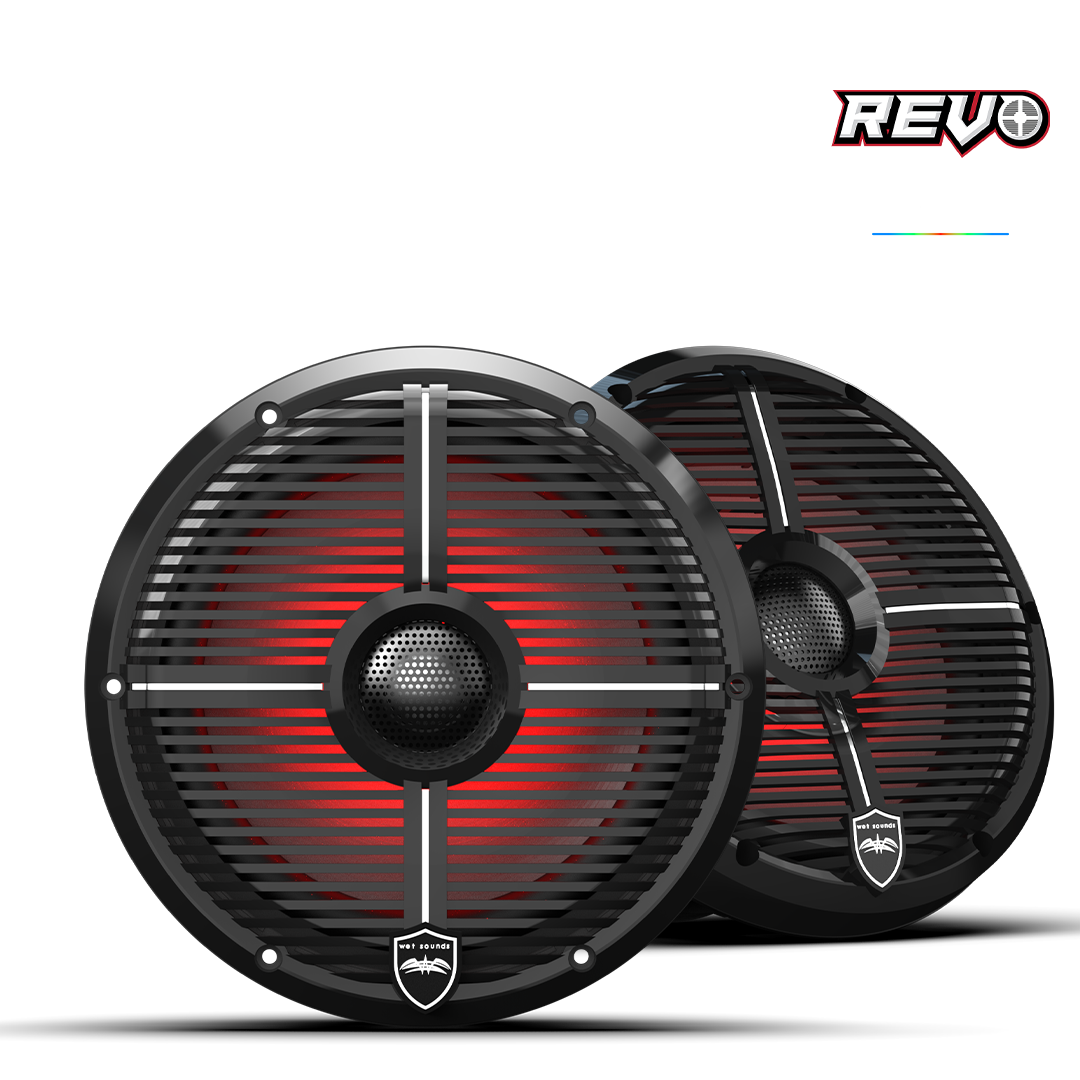 REVO 8-XWB | REVO 8-inch Black Coaxial Speakers with XW Black RGB Grilles