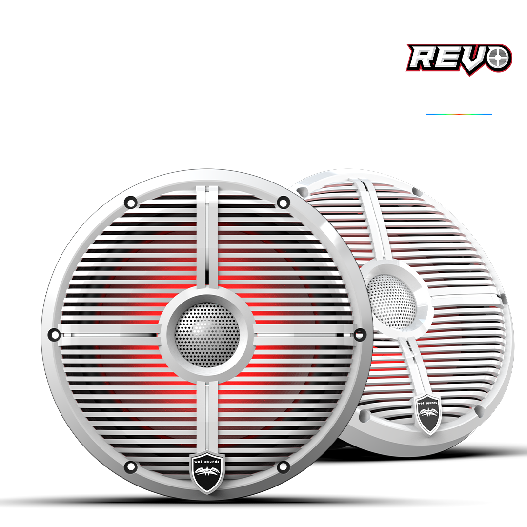 REVO 8 XW-W V3 | REVO 8-inch White Coaxial Speakers with XW White RGB Grilles