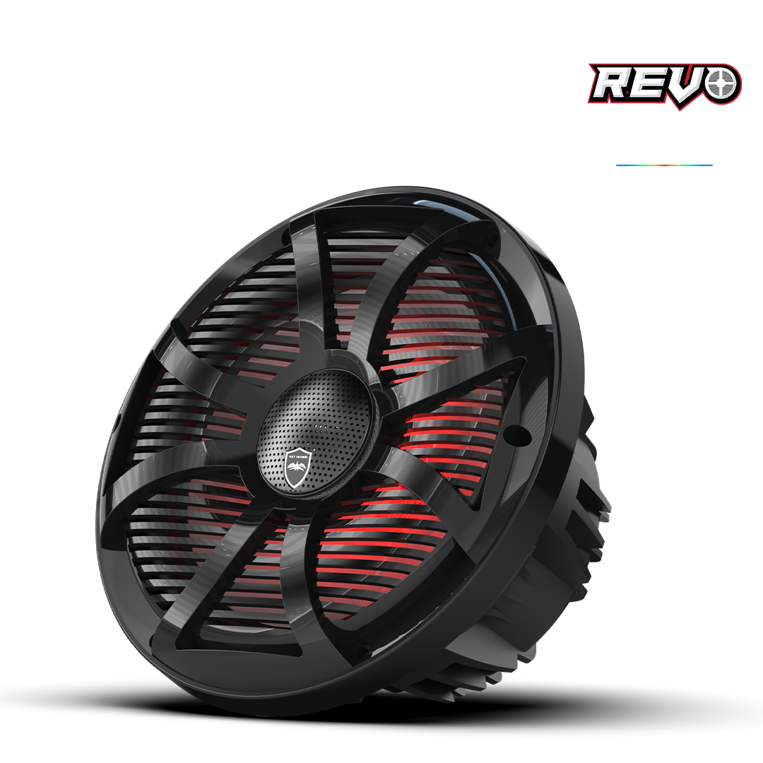 REVO CX-10 SW-B S2 | REVO 10-inch Black Coaxial Speakers with Black SW RGB Grilles