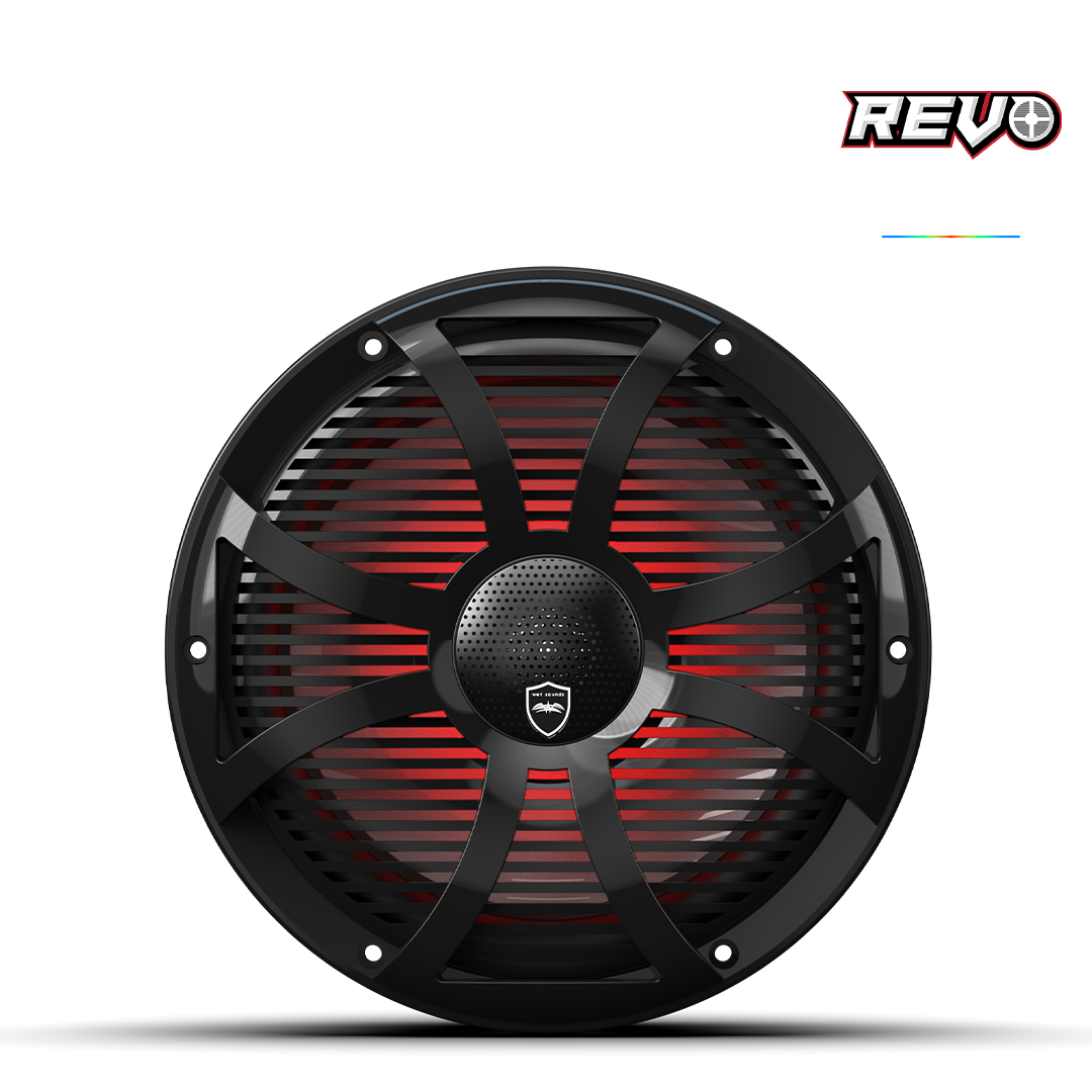 REVO CX-10 SW-B S2 | REVO 10-inch Black Coaxial Speakers with Black SW RGB Grilles