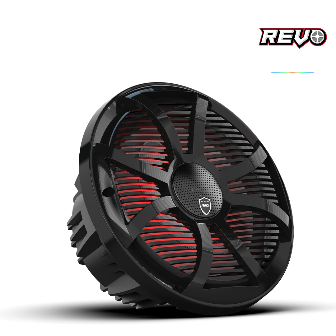 REVO CX-10 SW-B S2 | REVO 10-inch Black Coaxial Speakers with Black SW RGB Grilles