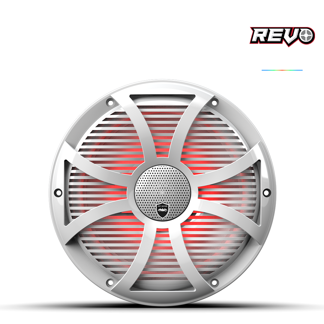 REVO CX-10 SW-W S2 | REVO 10-inch White Coaxial Speakers with White SW RGB Grilles