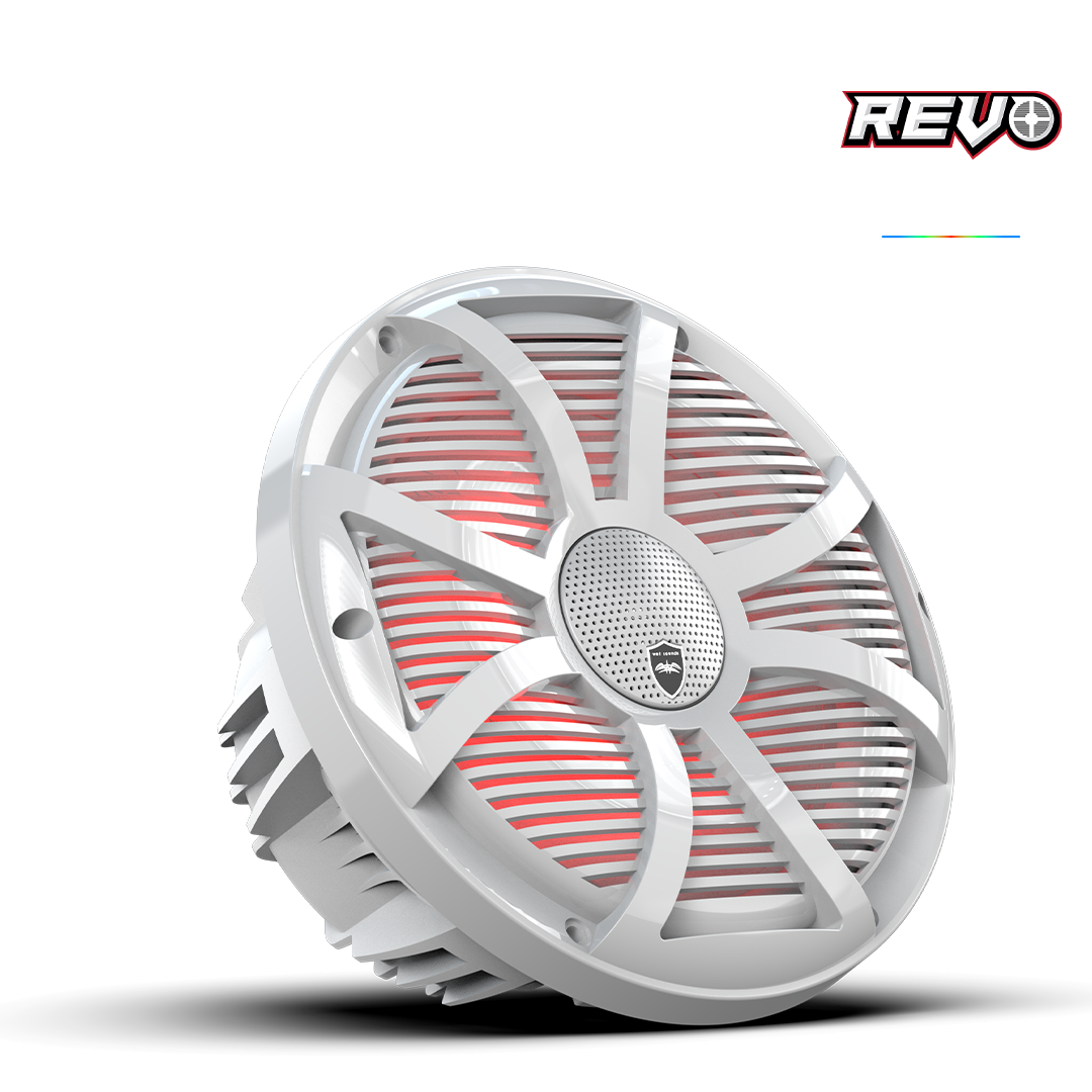 REVO CX-10 SW-W S2 | REVO 10-inch White Coaxial Speakers with White SW RGB Grilles