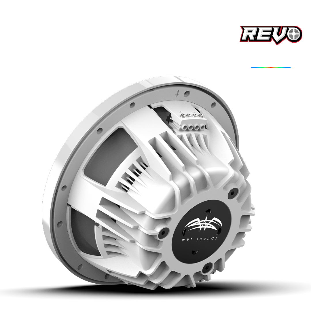 REVO CX-10 XS-W-SS S2 | REVO 10-inch White Coaxial Speakers with White Stainless XS RGB Grilles