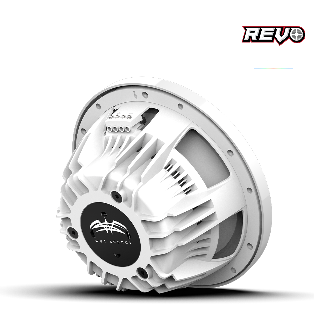 REVO CX-10 SW-W S2 | REVO 10-inch White Coaxial Speakers with White SW RGB Grilles