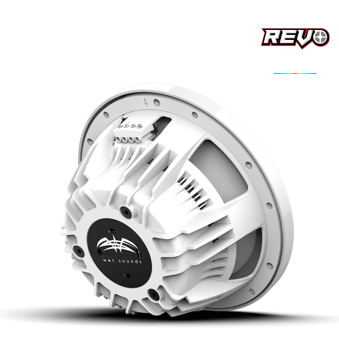 REVO CX-10 XS-W-SS S2 | REVO 10-inch White Coaxial Speakers with White Stainless XS RGB Grilles