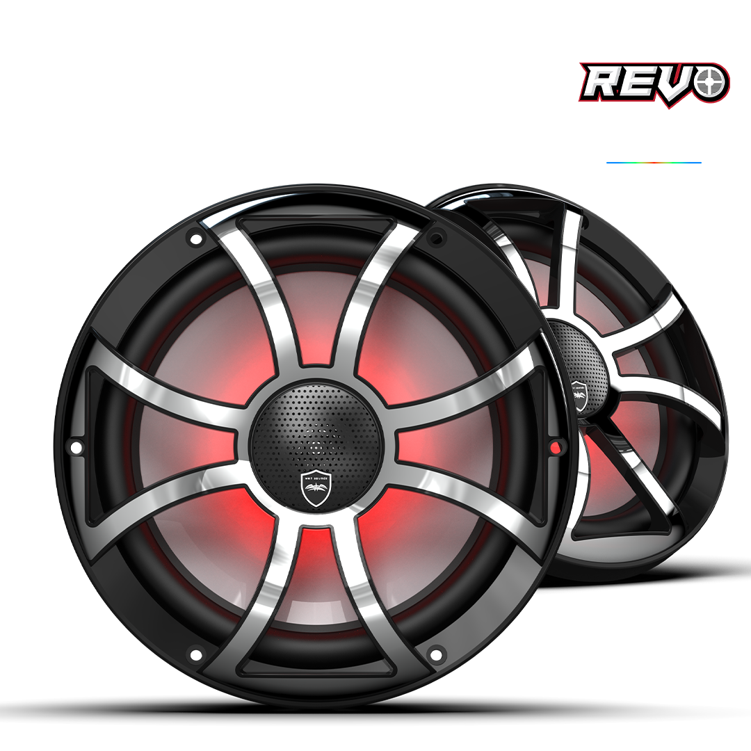 REVO CX-10 XS-B-SS S2 | REVO 10-inch Black Coaxial Speakers with Black XS Stainless Steel Grilles