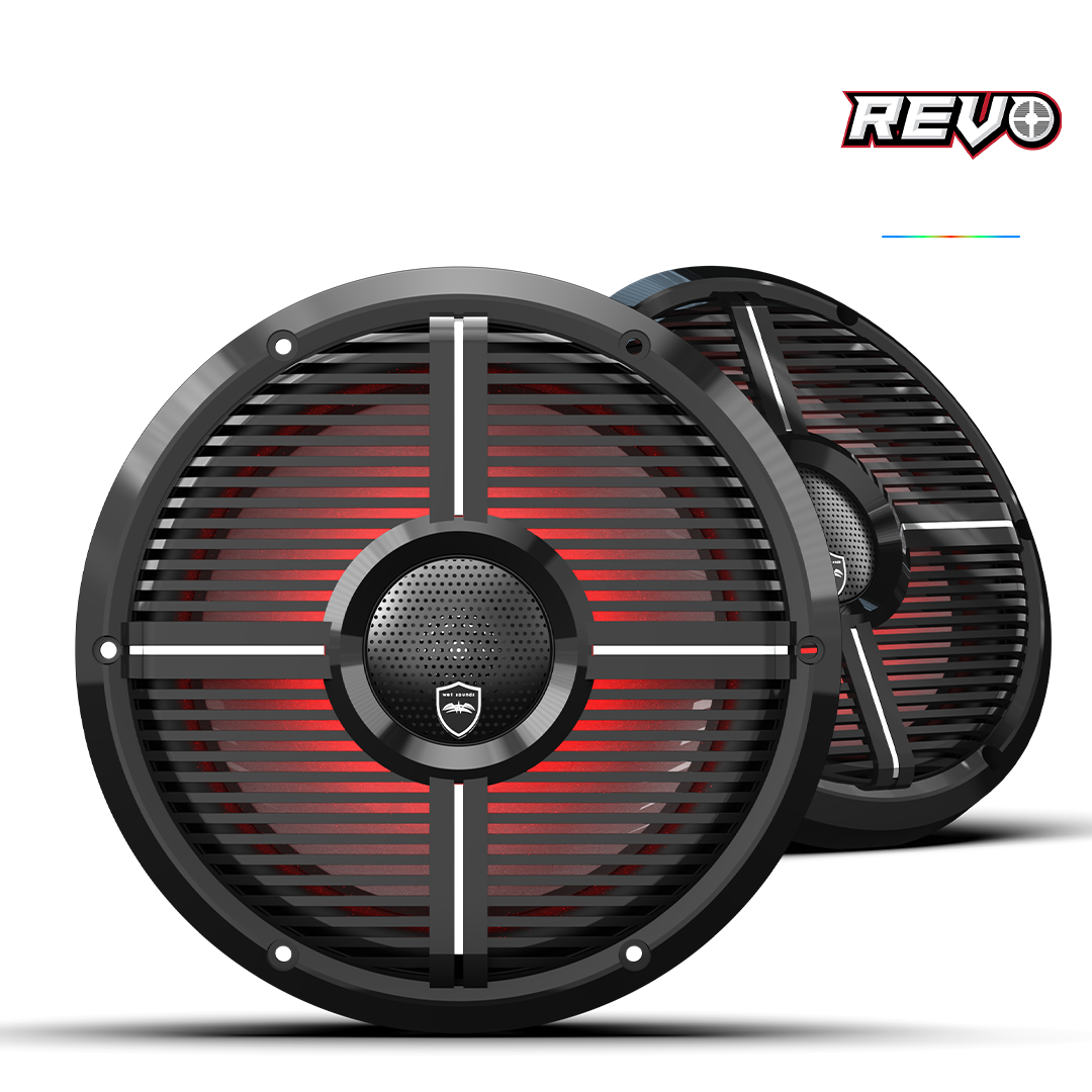 REVO CX-10 XW-B S2 | REVO 10-inch Black Coaxial Speakers with Black XW RGB Grilles