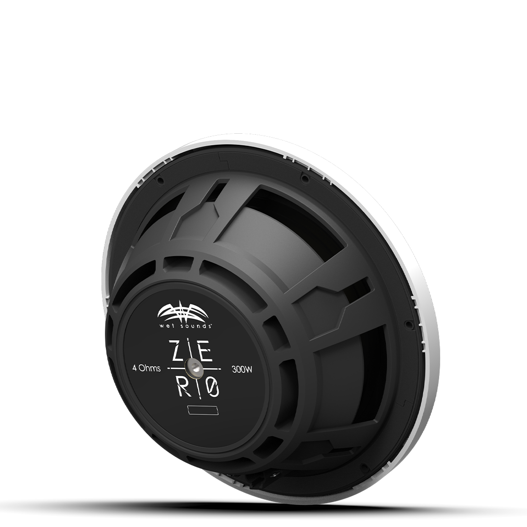 ZERO 10 S4 XZ-W | ZERO Series 10-inch 4Ω High-Output Sealed Enclosure Marine Subwoofer with XZ White Grille
