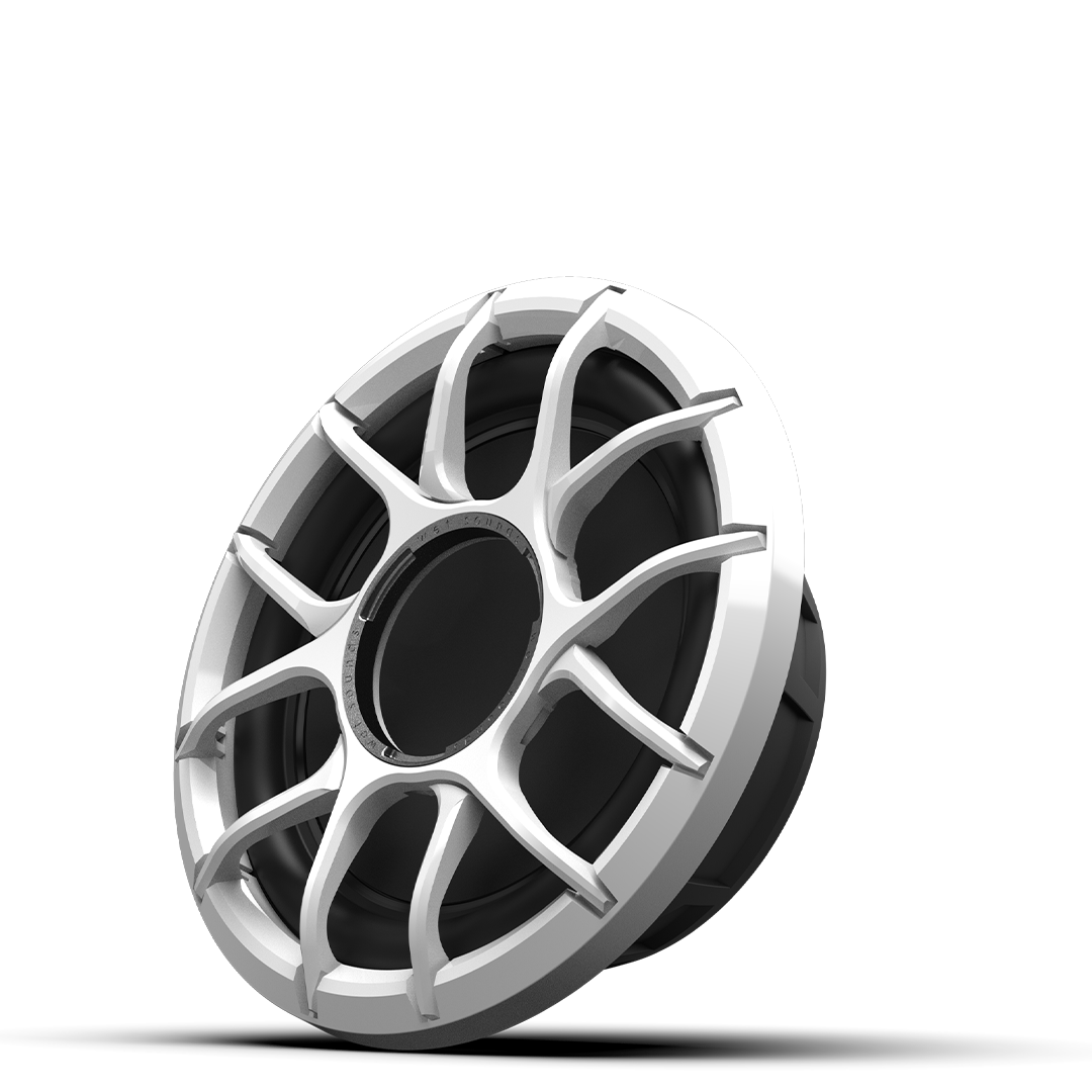 ZERO 10 S4 XZ-W | ZERO Series 10-inch 4Ω High-Output Sealed Enclosure Marine Subwoofer with XZ White Grille