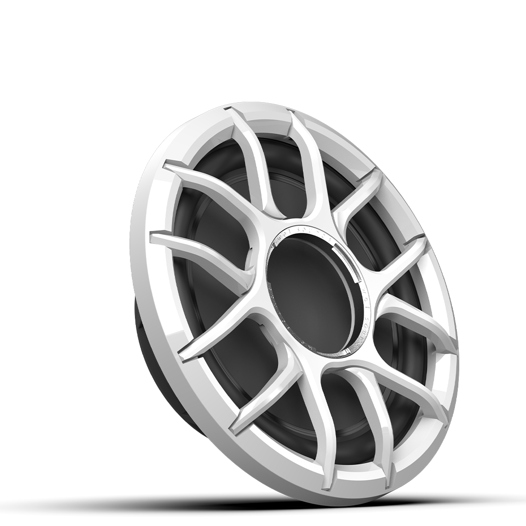 ZERO 12 S2 XZ-W | ZERO Series 12-inch 2Ω High-Output Sealed Enclosure Marine Subwoofer with White XZ Grille