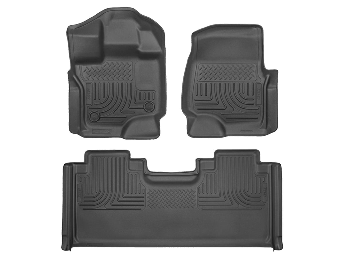 Husky Liners WeatherBeater Front & Second Seat Floor Liners - 3 Piece Fits 2015-2026 Ford F150