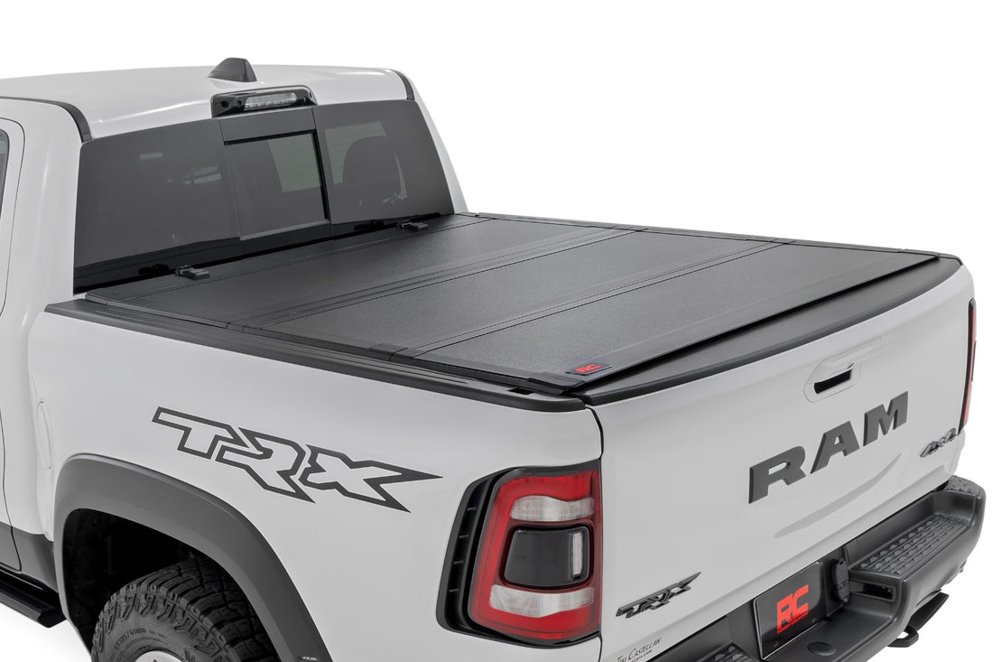 Rough Country Hard Tri-Fold Flip Up Bed Cover | Ram 1500 (19-26)/1500 TRX (21-24)