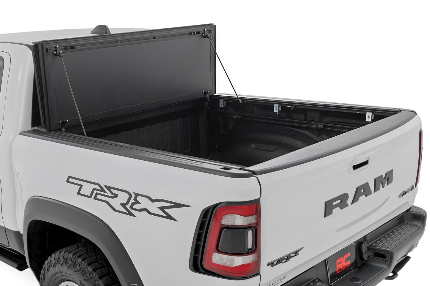 Rough Country (49320650) Hard Tri-Fold Flip Up Bed Cover | 6'4" | Ram 1500 (19-24)/1500 TRX (21-24)